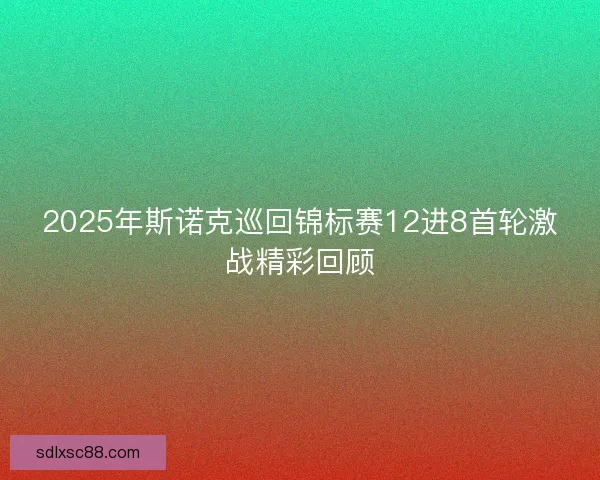 2025年斯诺克巡回锦标赛12进8首轮激战精彩回顾